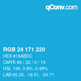 Color code: RGB 24 171 220 | qconv.com