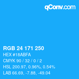 カラーコード: RGB 24 171 250 | qconv.com