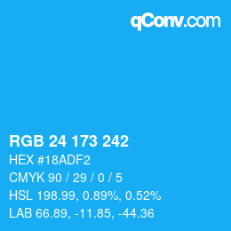Color code: RGB 24 173 242 | qconv.com