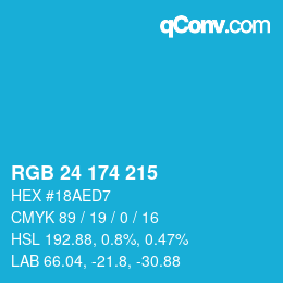 Color code: RGB 24 174 215 | qconv.com