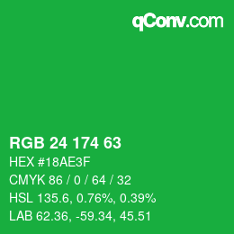 Color code: RGB 24 174 63 | qconv.com