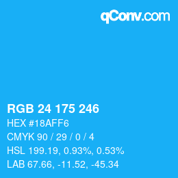 Color code: RGB 24 175 246 | qconv.com
