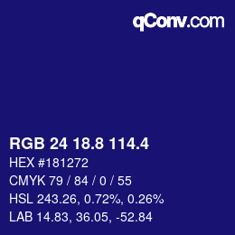 カラーコード: RGB 24 18.8 114.4 | qconv.com