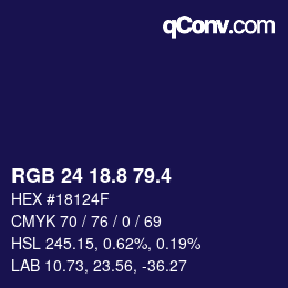 カラーコード: RGB 24 18.8 79.4 | qconv.com