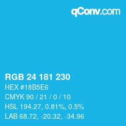 Color code: RGB 24 181 230 | qconv.com