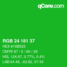 Color code: RGB 24 181 37 | qconv.com