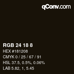 Color code: RGB 24 18 8 | qconv.com