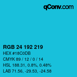 Color code: RGB 24 192 219 | qconv.com