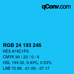 Color code: RGB 24 193 246 | qconv.com