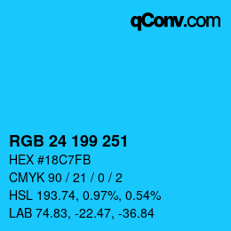 Color code: RGB 24 199 251 | qconv.com