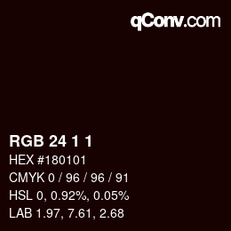 Color code: RGB 24 1 1 | qconv.com