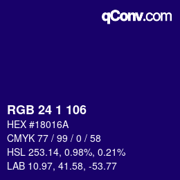 Color code: RGB 24 1 106 | qconv.com