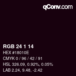 カラーコード: RGB 24 1 14 | qconv.com