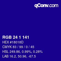 Color code: RGB 24 1 141 | qconv.com