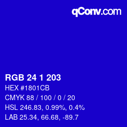 Color code: RGB 24 1 203 | qconv.com
