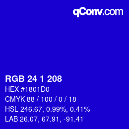 カラーコード: RGB 24 1 208 | qconv.com