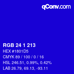 カラーコード: RGB 24 1 213 | qconv.com