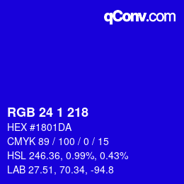 Color code: RGB 24 1 218 | qconv.com