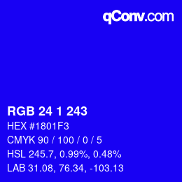 カラーコード: RGB 24 1 243 | qconv.com