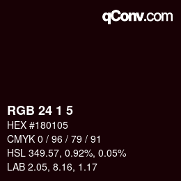 カラーコード: RGB 24 1 5 | qconv.com