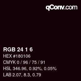 カラーコード: RGB 24 1 6 | qconv.com