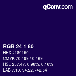 Color code: RGB 24 1 80 | qconv.com