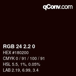 カラーコード: RGB 24 2.2 0 | qconv.com