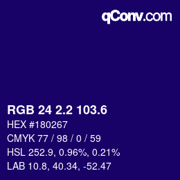 カラーコード: RGB 24 2.2 103.6 | qconv.com