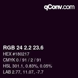 カラーコード: RGB 24 2.2 23.6 | qconv.com