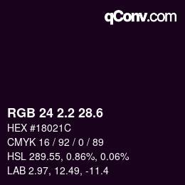 カラーコード: RGB 24 2.2 28.6 | qconv.com