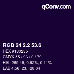 カラーコード: RGB 24 2.2 53.6 | qconv.com