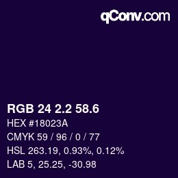 カラーコード: RGB 24 2.2 58.6 | qconv.com