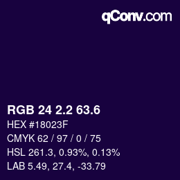 カラーコード: RGB 24 2.2 63.6 | qconv.com