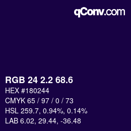 カラーコード: RGB 24 2.2 68.6 | qconv.com