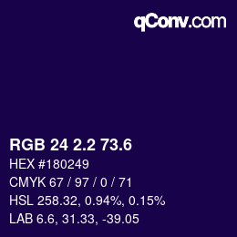 カラーコード: RGB 24 2.2 73.6 | qconv.com