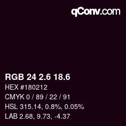 カラーコード: RGB 24 2.6 18.6 | qconv.com