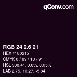 カラーコード: RGB 24 2.6 21 | qconv.com