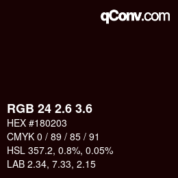 カラーコード: RGB 24 2.6 3.6 | qconv.com