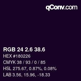 カラーコード: RGB 24 2.6 38.6 | qconv.com