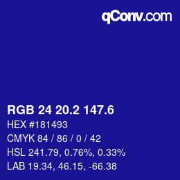 カラーコード: RGB 24 20.2 147.6 | qconv.com