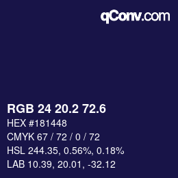カラーコード: RGB 24 20.2 72.6 | qconv.com