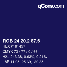 カラーコード: RGB 24 20.2 87.6 | qconv.com