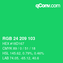 Color code: RGB 24 209 103 | qconv.com