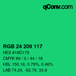 Color code: RGB 24 209 117 | qconv.com