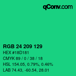 カラーコード: RGB 24 209 129 | qconv.com
