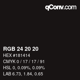 Color code: RGB 24 20 20 | qconv.com