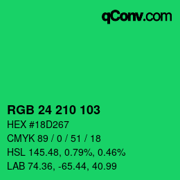 Color code: RGB 24 210 103 | qconv.com
