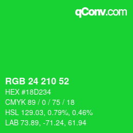 Color code: RGB 24 210 52 | qconv.com