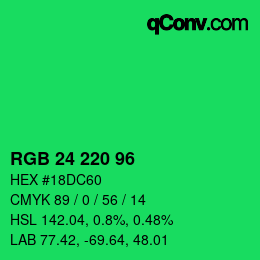 Color code: RGB 24 220 96 | qconv.com