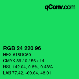 Color code: RGB 24 220 96 | qconv.com